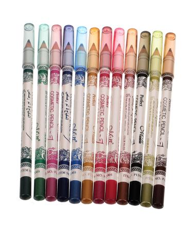 Beaupretty piece Makeup Eyeliner Pen Set with 12 Colors for Eyes and Lips mediumx2pcs as shown x 2pcs