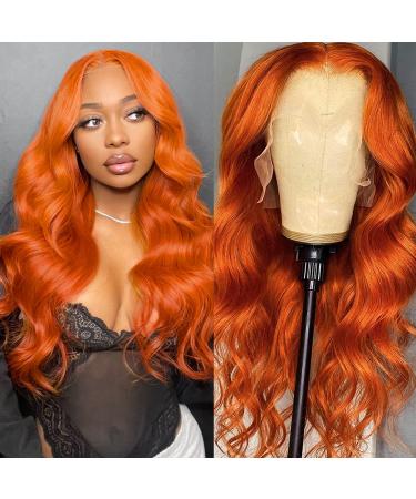 Xuanyusi Ginger Lace Front Wigs Human Hair 13x6 Hd Lace Front Human Hair Wigs for Black Women Body Wave Ginger Wig Pre Plucked Hairline with Baby Hair 150% Density 18 Inch 18 Inch Ginger Orange Lace Front Wigs Human Hair