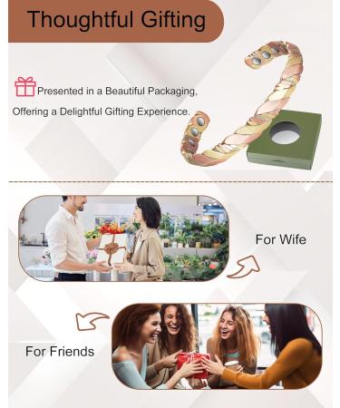 Trendy Copper Magnetic Bracelet for Men & Women | Adjustable Twisted Bangles - Perfect Gift for Parents - Buy Online on GoSupps.com