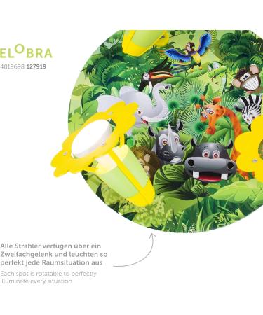 Elobra Children's Room Lamp - Jungle Animals Rondell | Sweet Green Ceiling Light for Kids | Real Wood | 29x29x19 cm - Buy Online on GoSupps.com
