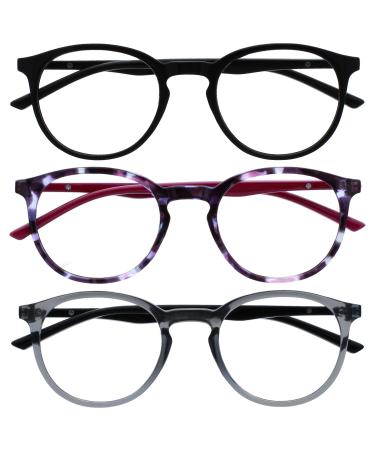 Opulize Met Far Glasses 3 Series Slim Round Round Frame spring hinges scratch -resistant black purple transparent gray men women mmm60-157 -1.00 black / purple cherry red / gray black -1.00 dioptries