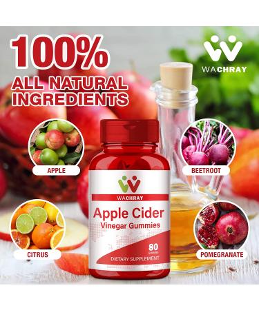 Organic Apple Cider Vinegar Gummies 3-Pack - Supports Detox, Digestion, Energy Boost & Gut Health - 80 Count (Pack of 3) - For Kids & Adults - Buy Online on GoSupps.com