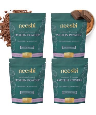NEESHI Nourishing Protein Blend for Hormonal Balance Vegan Gluten-Free All-Natural Supports PMS & Menopause Relief 4-Week Supply Cacao Peanut Butter Flavor