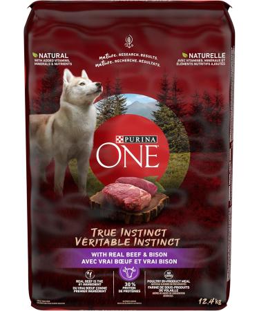 Purina ONE True Instinct Dry Dog Food - Beef & Bison 12.4kg + Beef & Salmon 12.4kg Dog Food + Dog Food 12.4kg - Buy Online on GoSupps.com