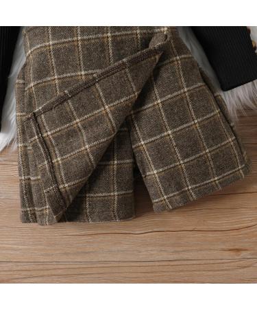 Miipat Baby Girl Fall Winter Outfit Set | Long Sleeve Top & Mini Skirt | 4-5 Years | BlackCoffee - Buy Online on GoSupps.com