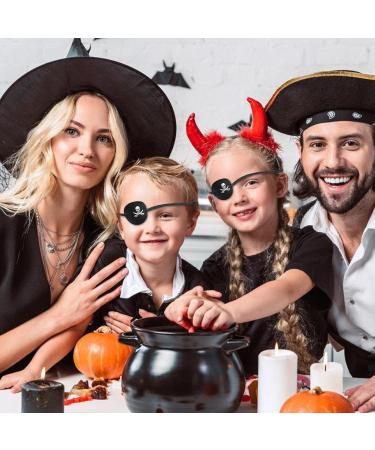 Adjustable Black Pirate Eye Patches for Kids & Adults - Comfortable Skull Blindfolds for Pirate Costumes - Buy Online on GoSupps.com