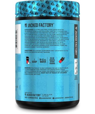 Nitric Surge Stim Free Pre Workout Powder | Caffeine Free Nitric Oxide Supplement w/Creatine L Citrulline & GlycerSize for Pumps | Cherry Kiwi Flavor - 30 Servings - Buy Online on GoSupps.com