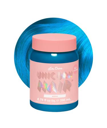 Lime Crime Unicorn Hair Dye Full Coverage  Anime (Candy Blue) - Vegan and Cruelty Free Semi-Permanent Hair Color Conditions & Moisturizes - Temporary Blue Hair Dye With Sugary Citrus Vanilla Scent