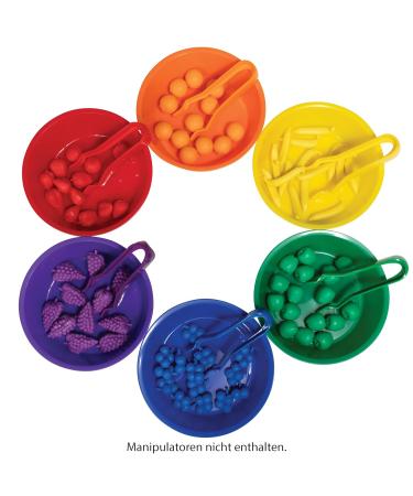 edxeducation Sorting Bowls & Tweezers - Set of 12 - 18M+ - 6 Colours - Counting and Sorting Toy for Toddlers - Early Education and Fine Motor Skills Resource - Buy Online on GoSupps.com