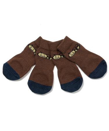 PET Heroic Indoor Anti-slip socks for dogs and cats-6 sizes from S to 3XL for small-riani animals-paw protection and traction thanks to silicone gel brownish XL