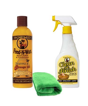 Howard Feed N Wax Wood Restorer and Beeswax Polish Plus Clean A Finish Wood Soap, Furniture Wax, Cabinets, Floors, Antiques, Teak Tables - Buy Online on GoSupps.com