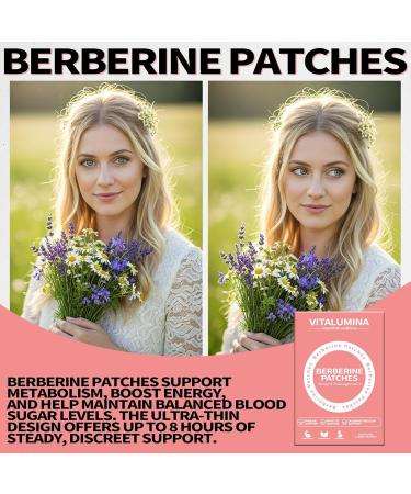 Vitalumina Berberine Patches | 30 Vegan Patches for Daily Wellness & Healthy Metabolic Support | Plant-Based Formula with Berberine Pomegranate & Cinnamon - Buy Online on GoSupps.com
