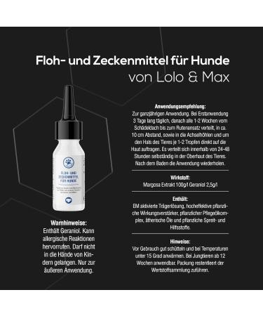 Buy Lolo & Max Natural Flea & Tick Spot On for Dogs | 100% Effective Defense - 8 Months Protection Against Parasites - Buy Online on GoSupps.com