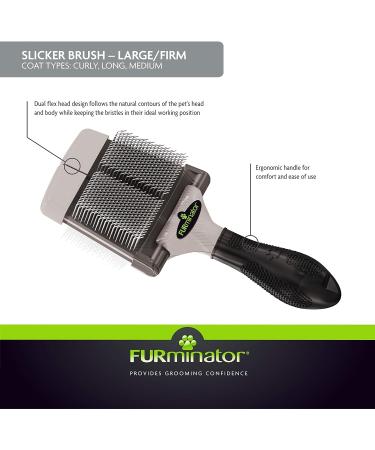 FURminator Firm Grooming Slicker Brush Dog Large Green with black handle - Buy Online on GoSupps.com