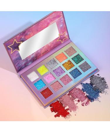 Highly Pigmented Eye Makeup Palette | 15 Colors Shimmer Kit for Eye Makeup Bright Creme Metal Sparkle Travel Eyeshadow Pallet for Women Girls Hersil - Buy Online on GoSupps.com