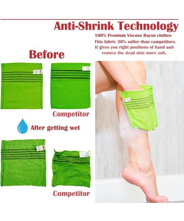 Etreetowel Anti-Shrink Korean Exfoliating Bath Washcloths Mitts 6-Pack - Premium Viscose Rayon Body Scrub Gloves - Buy Online on GoSupps.com