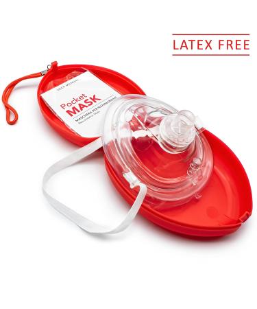 Buy AISI Pocket Mask - Professional Ventilation Mask with One-Way Valve & Filter - CPR Resuscitator 10-Pack for Emergency Care - International Shipping Available - Buy Online on GoSupps.com