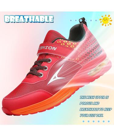 ASHION Kids Air Sneakers - Arch Support Lightweight Athletic Shoes for Boys & Girls | Breathable Running and Tennis Shoes - Size 1 Big Kid, Red - Buy Online on GoSupps.com