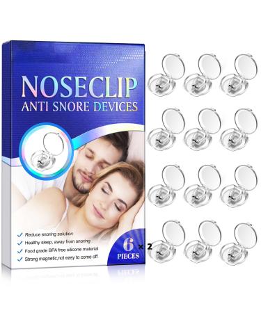 Snoring Nose Clip to Prevent Snoring 12pcs Adjustable Magnetic Nose Clip to Stop Snoring Devices at Night Snore Clips for Nose Solution Reusable