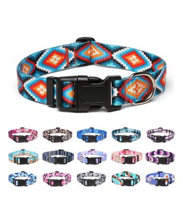 Suredoo dog collar adjustable soft & comfort nylon dog collar for small medium-sized dog puppies (M new geometry) m (neck circumference 33-55 cm width 2 cm) New geometry