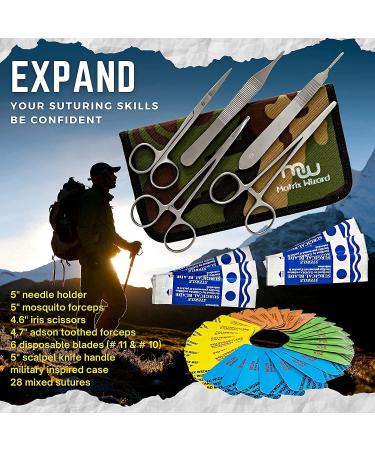 40PK Mixed Suture Threads with Needle & Tools - Sutures Student Practice Kit for Surgical Training, First Aid, Vet Use - Buy Online on GoSupps.com