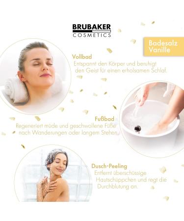 BRUBAKER Bath Salts 400g - Vanilla Scent - Bath Additive with Natural Extracts - Wellness Bath for Relaxation and Body Care - Buy Online on GoSupps.com