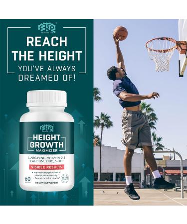 Height Growth Maximizer - USA Made Calcium, Vitamin D3 & Zinc Blend - Height Growth Pills for Kids & Adults - Bone Strength Support - 30 Servings - Buy Online on GoSupps.com