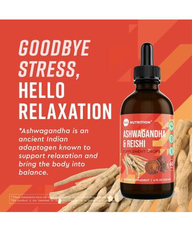 360 Nutrition Ashwagandha & Reishi Root Supplement Drops for Stress Relief Stamina & Longevity and Energy Support - Vegan Non-GMO Adaptogenic - 4 fl oz 60 Servings - Buy Online on GoSupps.com