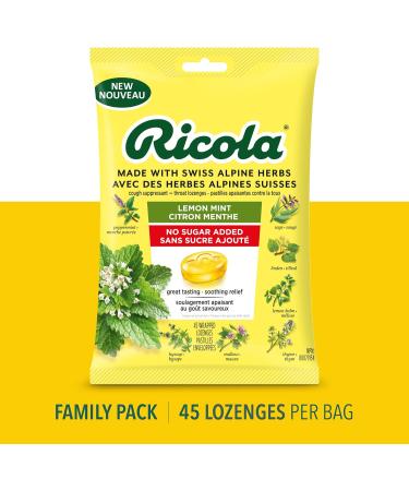 Ricola Lemon Mint No Sugar Added Throat Drops & Menthol Centres Cough Drops Lemon Mint + Cough Drops - Buy Online on GoSupps.com