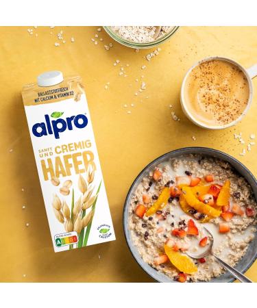 Alpro Haferdrink 8 Pack - Vegan Lactose-Free Low-Fat Oat Milk - Rich in Fiber Calcium & Vitamins - 1L Each - Buy Online on GoSupps.com