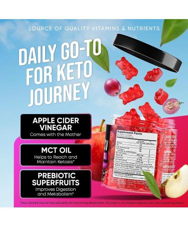 Keto ACV Gummies - Vegan & Sugar-Free ACV Keto Gummies - AC Keto Gummies with Keto Salts & MCT Oil - Advanced Water Loss Gummy Formula with Haritaki - Made in USA 60 Count (Pack of 1) - Buy Online on GoSupps.com