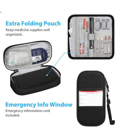 MEDMAX Insulin Cooler Travel Case with Ice Packs - Water Resistant Diabetic Medication Organizer Bag for Insulin Pen and Supplies (Black) - Buy Online on GoSupps.com
