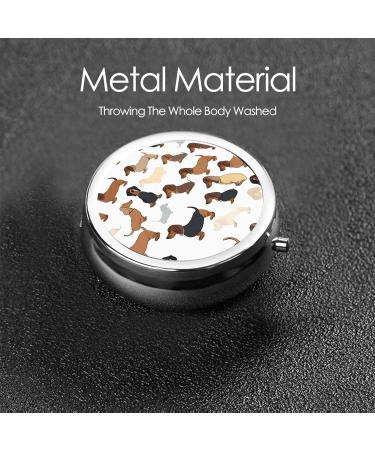 I Love My Dog Dachshund Mini Round Pill Box | 3 Compartment Travel Pill Organizer | Portable Medicine Case for Home & Office - Buy Online on GoSupps.com