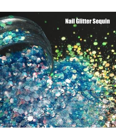 Nail Chunky Glitter Dazzling Luster Widely Use Nail Art Confetti DIY Unique Nails for Crafts Making for Body Decoration(HC37) - Buy Online on GoSupps.com