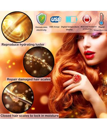 Buy 2 in 1 Professional Hair Straightener & Curler USB Rechargeable Ceramic Heating Smooth Hair Black | International Shipping - Buy Online on GoSupps.com