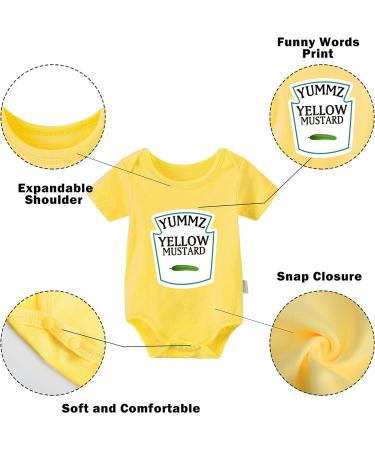 Culbutomind Baby Twins Bodysuit Set | Ketchup Mustard Newborn Outfit | Unisex Romper for Infants | Red 6-9 Months - Buy Online on GoSupps.com