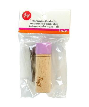 Boye Wood Container with Purple Lid Crochet Accessory, Size 18, Multicolor 7 (42-40039) Crochet Needle Set - Purple