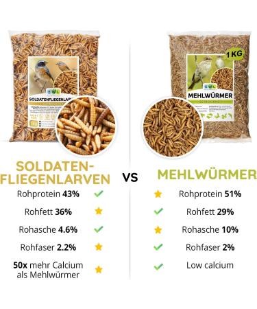 Buy EWL Natural Products Soldier Fly Larvae - 1kg Dried Insect Feed for Birds Fish Turtles & Hedgehogs - Premium Quality Animal Nutrition - Buy Online on GoSupps.com