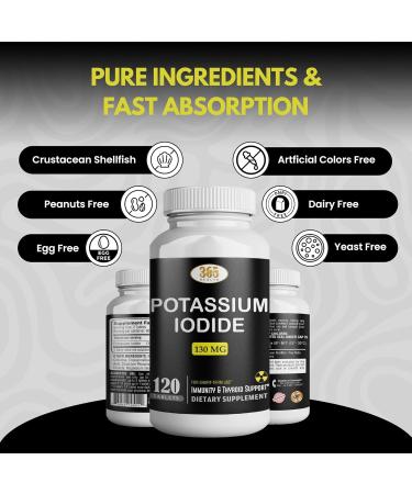 Potassium Iodide130 mg - KI Tablets- Potassium130 mg - USA Made Potassium Iodine Pills YODO Naciente Yoduro de potasio - 120 Tablets 120 Count (Pack of 1) - Buy Online on GoSupps.com