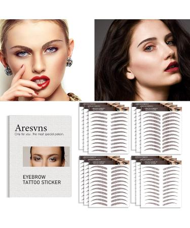 132 Pairs Aresvns 4D Eyebrow Tattoo Stickers in Reddish Brown - Realistic Imitation Fake Eyebrows for Christmas Gift - Buy Online on GoSupps.com