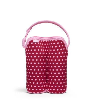 Built Bottle Buddy Two Bottle Tote  in Baby Pink Mini Dots