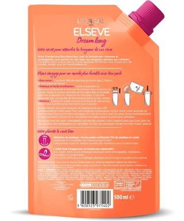 L'Or al Paris Elseve Dream Long Refill Shampoo 500ml - Buy Online on GoSupps.com