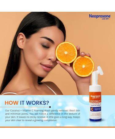 Neoprosone Skin Brightening Foaming Face Wash - 5 fl oz / 150 ml - Acne Face Wash Gentle Facial Cleanser for Oily Sensitive Normal Skin with Aloe Vera Coconut Oil - Buy Online on GoSupps.com