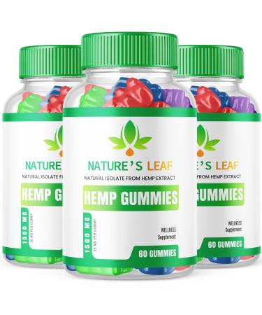 (3 Pack) Natures Leaf Gummies - Official Formula - Nature s Leaf Hemp Gummies Advanced Formula with Natural Hemp Extract Blend Naturesleaf Gummies Maximum Strength Plus Hemp Supplement (180 Gummies)