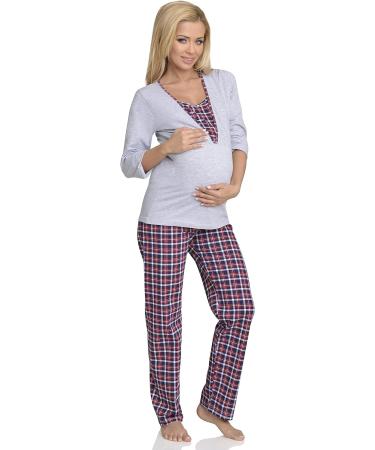 Be Mammy Women's Nursing Pyjama Set, Size S Melange - Comfortable Maternity Sleepwear - Buy Online on GoSupps.com