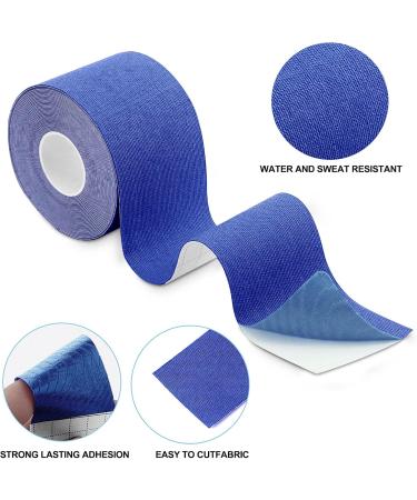Kinesiology Tape (3 Rolls) - Waterproof Athletic Sports Tape for Pain Relief & Joint Support - 16.4 ft Kinetic Tape for Knees Shoulders Ankles Elbows - Navy Blue - Buy Online on GoSupps.com