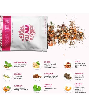 ATOP LLC WOW TEA Wellness Tea Everyday Tea Without Caffeine with Pure Ayurvedic Herbs Energy Boosting Tea Balances Body Functions Stimulates Vitality and WellBeing 150g Made in EU - Buy Online on GoSupps.com