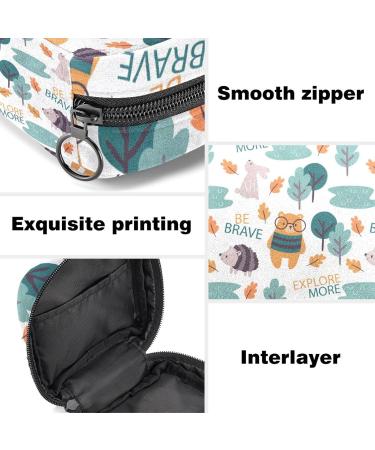 Portable Period Kit Bag for Girls | Forest Animals Life Pattern | Feminine Product Pouch for Pads and Tampons | Multicoloured - Buy Online on GoSupps.com