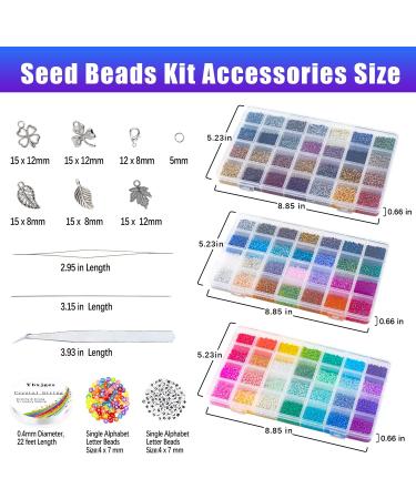 Ybxjges 42000Pcs 2mm Glass Seed Beads Kit with Alphabet Letter Beads - DIY Jewelry Making Supplies - Buy Online on GoSupps.com