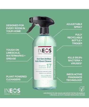 INEOS Next-Gen Cleaner Antibac Spray 4.5L (750ml x 6) Multi-Room Plant Powered Limescale + Grease Remover Kills 99.9% of Bacteria + Viruses Bergamot + Cedarwood Bergamot & Cedarwood 750 ml (Pack of 6) - Buy Online on GoSupps.com